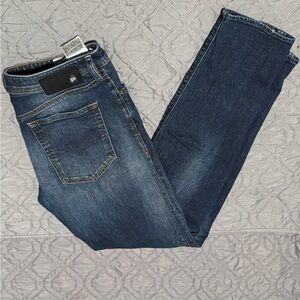 Diesel Blue Straight-Leg Jeans with Natural Fading